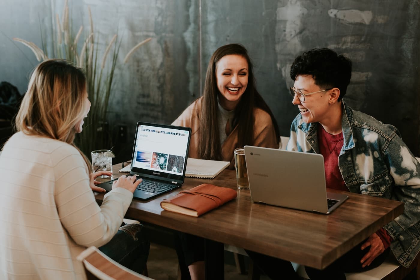 Women connecting in person